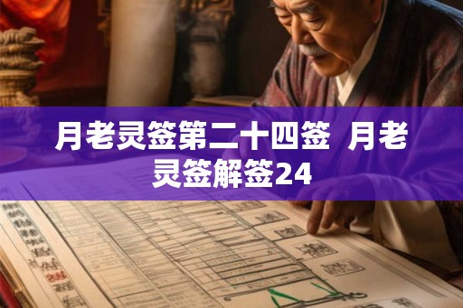 月老灵签第二十四签  月老灵签解签24