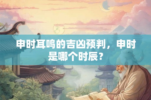 申时耳鸣的吉凶预判,申时是哪个时辰? 申时耳鸣的吉凶预判,申时是哪个时辰?