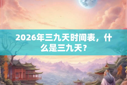2026年三九天时间表，什么是三九天？