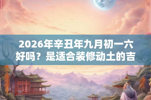 2026年辛丑年九月初一六好吗？是适合装修动土的吉日吗？