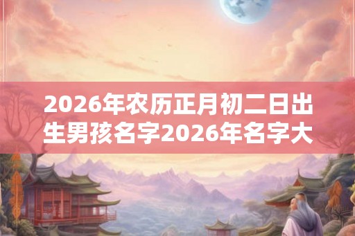 2026年农历正月初二日出生男孩名字2026年名字大全