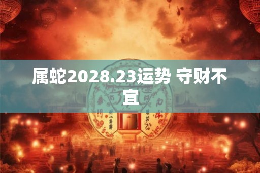 属蛇2028.23运势 守财不宜