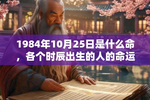 1984年10月25日是什么命，各个时辰出生的人的命运