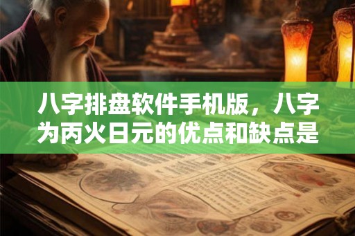 八字排盘软件手机版，八字为丙火日元的优点和缺点是什么？