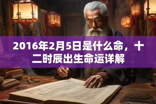 2016年2月5日是什么命，十二时辰出生命运详解