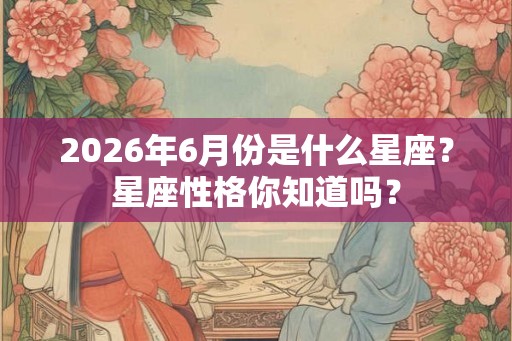 2026年6月份是什么星座？星座性格你知道吗？