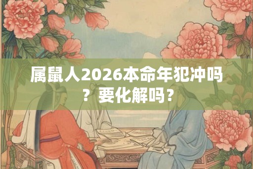 属鼠人2026本命年犯冲吗？要化解吗？