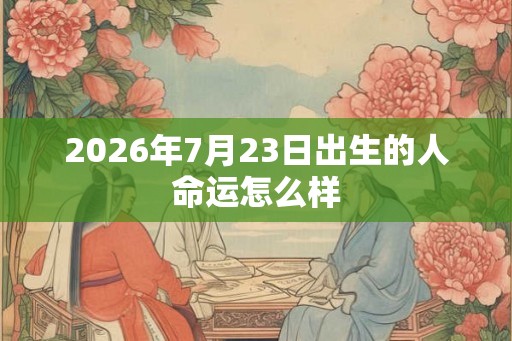 2026年7月23日出生的人命运怎么样