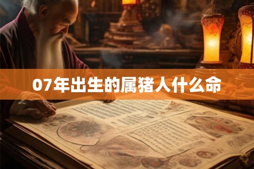 07年出生的属猪人什么命