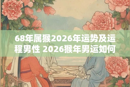 68年属猴2026年运势及运程男性 2026猴年男运如何