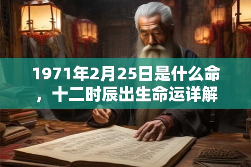 1971年2月25日是什么命，十二时辰出生命运详解