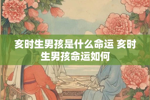 亥时生男孩是什么命运 亥时生男孩命运如何