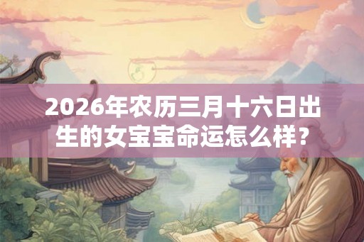 2026年农历三月十六日出生的女宝宝命运怎么样？
