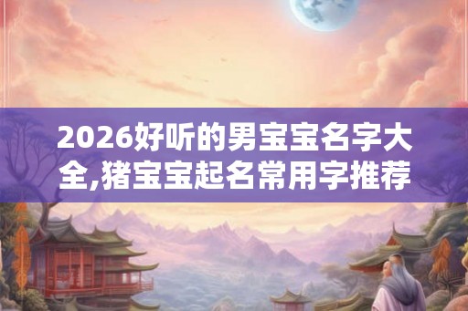 2026好听的男宝宝名字大全,猪宝宝起名常用字推荐！