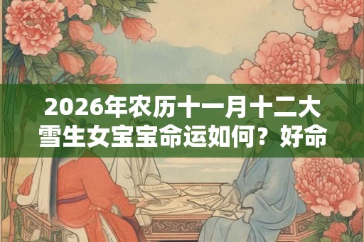 2026年农历十一月十二大雪生女宝宝命运如何？好命吗？