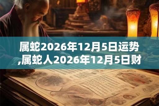 属蛇2026年12月5日运势,属蛇人2026年12月5日财运,生肖蛇2026年12月5日运势