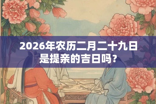 2026年农历二月二十九日是提亲的吉日吗？
