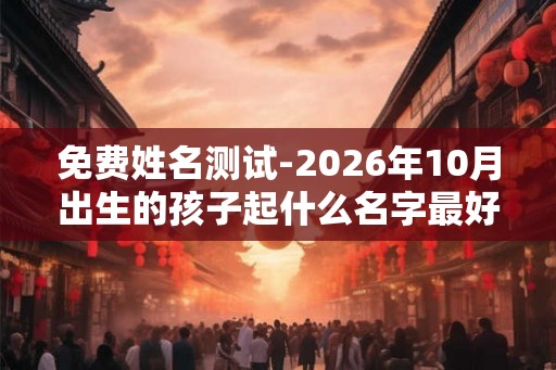 免费姓名测试-2026年10月出生的孩子起什么名字最好