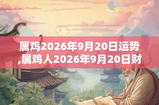 属鸡2026年9月20日运势,属鸡人2026年9月20日财运,生肖鸡2026年9月20日运势 属鸡2026年9月20日运势,属鸡人2026年9月20日财运,生肖鸡2026年9月20日运势