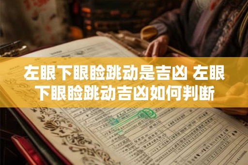 左眼下眼睑跳动是吉凶 左眼下眼睑跳动吉凶如何判断