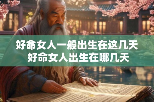 好命女人一般出生在这几天 好命女人出生在哪几天 好命女人一般出生在这几天 好命女人出生在哪几天