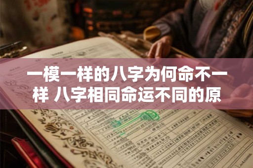 一模一样的八字为何命不一样 八字相同命运不同的原因