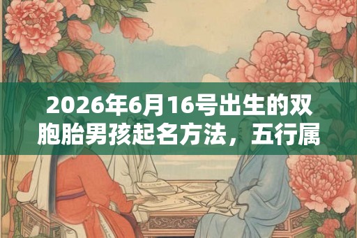 2026年6月16号出生的双胞胎男孩起名方法，五行属什么