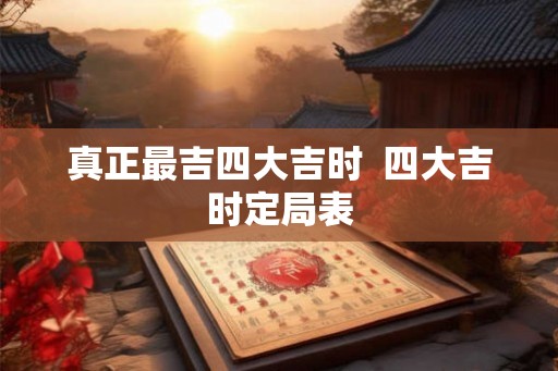 真正最吉四大吉时  四大吉时定局表