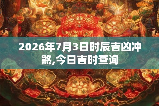 2026年7月3日时辰吉凶冲煞,今日吉时查询