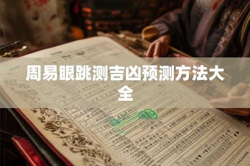 周易眼跳测吉凶预测方法大全