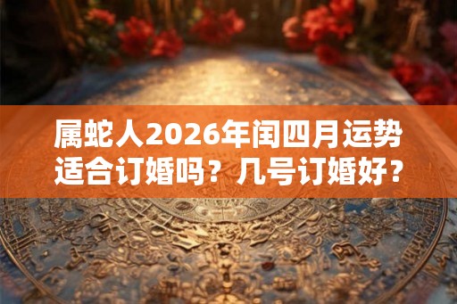 属蛇人2026年闰四月运势适合订婚吗？几号订婚好？