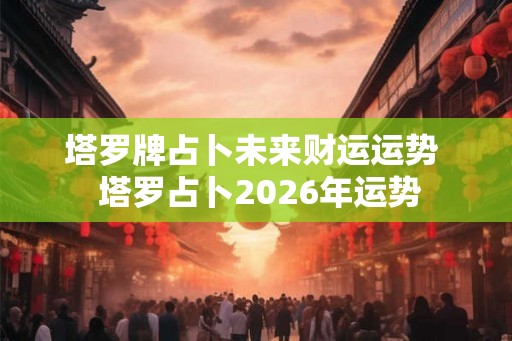 塔罗牌占卜未来财运运势  塔罗占卜2026年运势