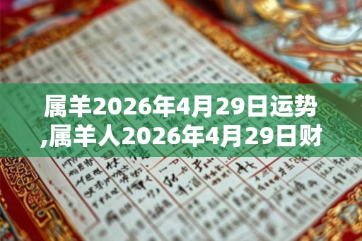 属羊2026年4月29日运势,属羊人2026年4月29日财运,生肖羊2026年4月29日运势