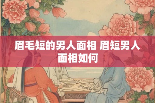 眉毛短的男人面相 眉短男人面相如何
