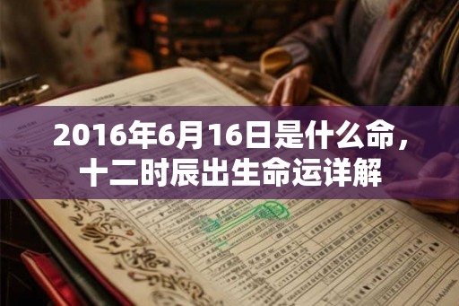 2016年6月16日是什么命，十二时辰出生命运详解