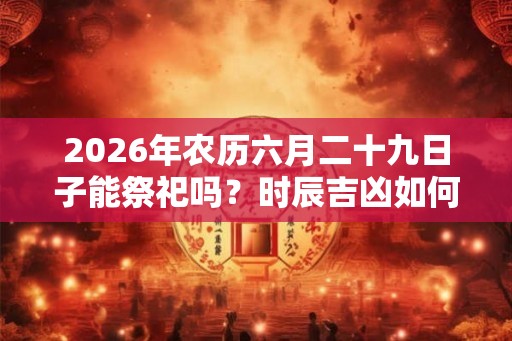 2026年农历六月二十九日子能祭祀吗？时辰吉凶如何？
