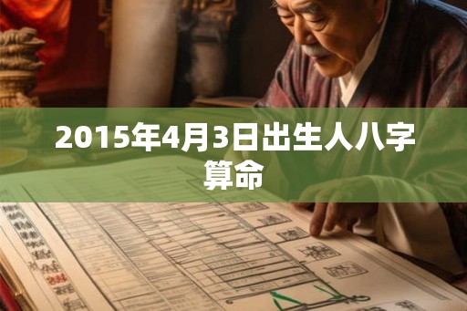 2015年4月3日出生人八字算命