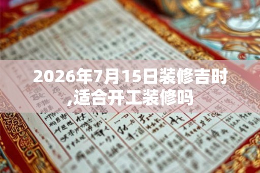 2026年7月15日装修吉时,适合开工装修吗