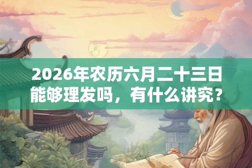 2026年农历六月二十三日能够理发吗，有什么讲究？