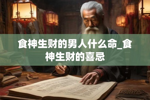 食神生财的男人什么命_食神生财的喜忌