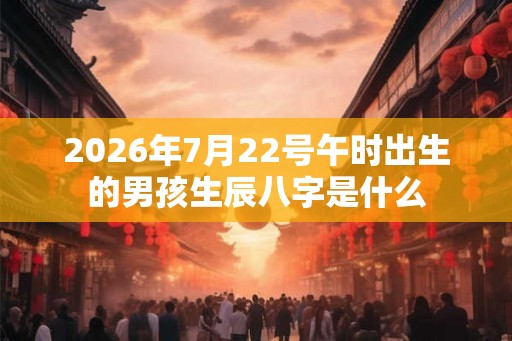 2026年7月22号午时出生的男孩生辰八字是什么