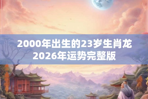 2000年出生的23岁生肖龙2026年运势完整版