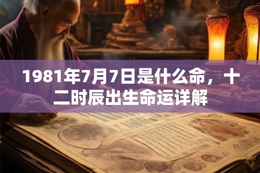 1981年7月7日是什么命，十二时辰出生命运详解