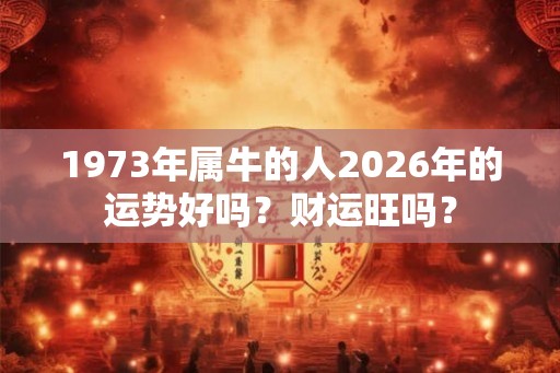 1973年属牛的人2026年的运势好吗？财运旺吗？