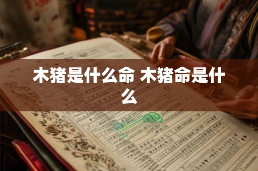 木猪是什么命 木猪命是什么
