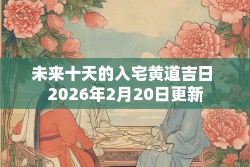 未来十天的入宅黄道吉日 2026年2月20日更新