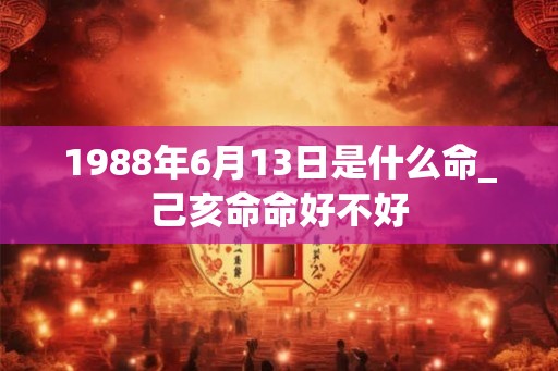 1988年6月13日是什么命_己亥命命好不好
