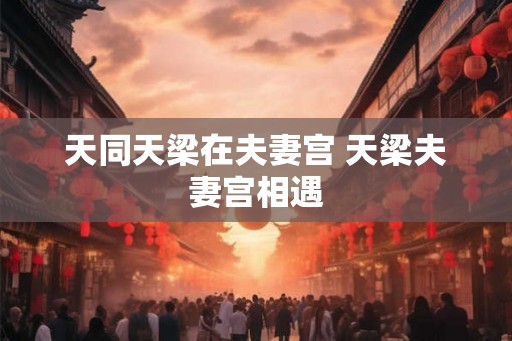 天同天梁在夫妻宫 天梁夫妻宫相遇