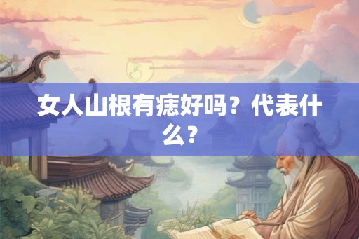 女人山根有痣好吗?代表什么? 女人山根有痣好吗?代表什么?