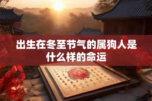 出生在冬至节气的属狗人是什么样的命运